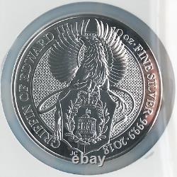2018 UK 10oz Ag Queen's Beast Griffin of Edward II -Limited Edition Presentation