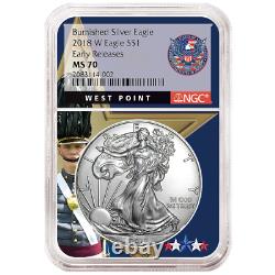 2018-W Burnished $1 American Silver Eagle NGC MS70 ER West Point Core
