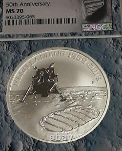 2019 Australia 1 Ounce Silver 50th Anniversary Eagle Landing on Moon $ NGC MS70