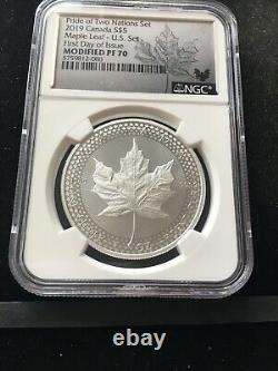 2019 Canadian Maple Leaf Pride of Two Nations $5, NGC PF-70 (Can Coin Only)