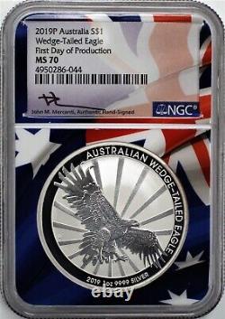 2019 P $1 Australia Silver Wedge Tailed Eagle NGC MS70 First Day of Production