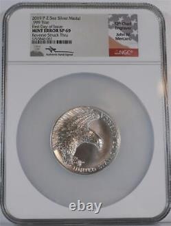 2019-P 2.5 oz American Liberty Series Silver Medal NGC SP 69 FDOI Error Mercanti