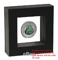 2019 P Tuvalu Laughing Buddha ANTIQUED 1oz Silver $1 COIN NGC MS70 Natural Jade