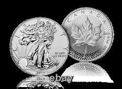 2019 Pride of Two Nations US $1 Silver Eagle & $5 Maple Leaf in sealed Mint box