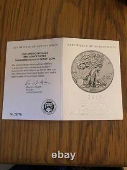 2019 S American Eagle One Ounce Silver Enhanced Reverse Proof Coin PF70 RARE