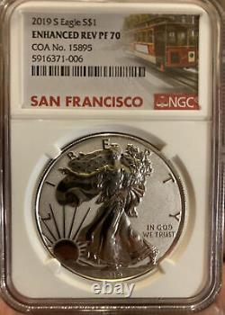 2019 S Reverse Enhanced Proof Eagle Ngc Pf 70 Coa# 15895 On Label Ogp Included