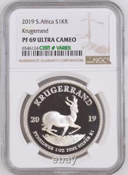 2019 Silver Krugerrand Pf69 Ngc South Africa 1 Rand S1kr 1 Oz Proof R1