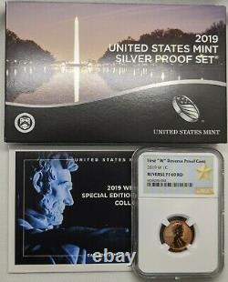 2019 Silver Proof Set 11 Coins Total with Reverse Proof W Lincoln Cent NGC PF69