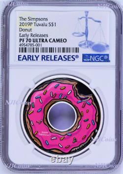 2019 The Simpsons Donut Proof $1 1oz Silver COIN NGC PF 70 Early Releases