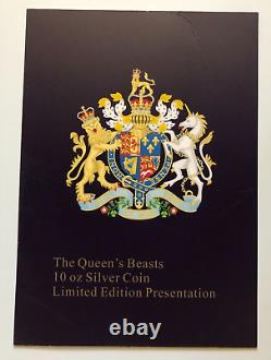 2019 UK 10oz Ag Queen's Beast Unicorn of Scotland -Limited Edition Presentation