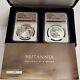 2019 UK S£ Britannia 2 Coin Proof Silver Set withReverse Proof Box & COA NGC PF70