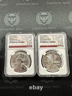 2020 2 Coin Britannia Proof & Reverse Proof Set Great Britain NGC PF70-1 of 250