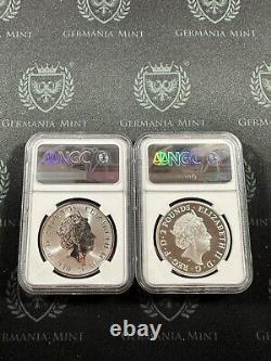 2020 2 Coin Britannia Proof & Reverse Proof Set Great Britain NGC PF70-1 of 250