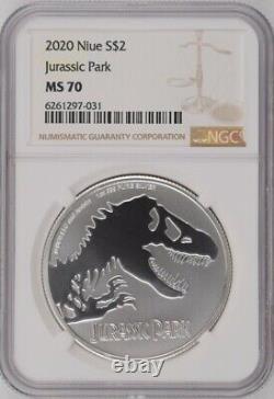 2020 Niue $2 Jurassic Park Silver Coin NGC MS70 RARE