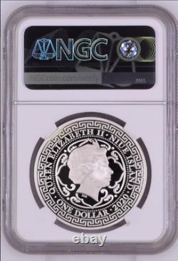 2020 Niue PROOF French Trade Dollar Restrike Silver 1 oz NGC PF69 UC COA+box