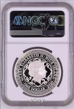 2020 Niue PROOF French Trade Dollar Restrike Silver 1 oz NGC PF69 UC COA+box