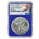 2020 (P) $1 American Silver Eagle NGC MS70 Emergency Production Trump Label Blue