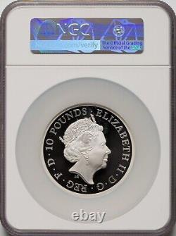 2020 Queen's Beast-White Lion of Mortimer, 10oz Silver NGC PR70 UC, 1 of 1st 50