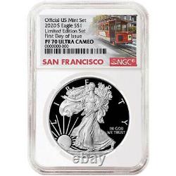 2020-S Limited Edition Proof Set $1 American Silver Eagle NGC PF70UC FDI Trolley