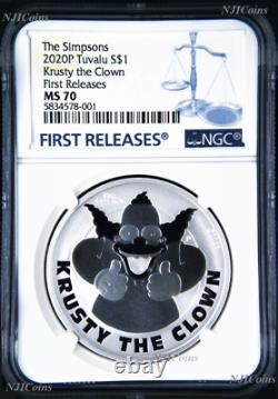 2020 Simpsons Krusty the Clown $1 1oz. 9999 Silver COIN NGC MS70 FR Simpson