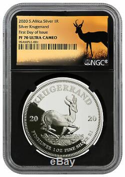 2020 South Africa 1 oz Silver Krugerrand Proof R1 NGC PF70 FDI SKU59913