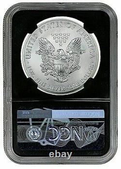 2020-w Burnished Silver Eagle-ngc Ms70-fdoi-mercanti Signed-last Year Of Issue