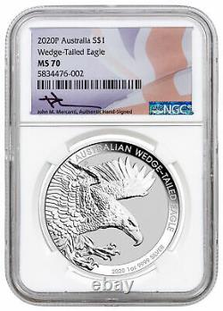 2020P Australia 1oz Silver Wedge-Tailed Eagle $1 Coin NGC MS70 Mercanti SKU60719