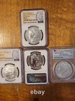 2021 $1 D SILVER MORGAN DOLLAR NGC MS70, Mirror PL, Proof Like Verify Dif Angl