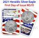 2021 $1 Heraldic American Silver Eagle NGC MS70 First Day of Issue Flag Core