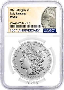 2021 $1 Morgan Dollar NGC MS69 Early Releases 100th Anniversary