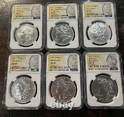 2021 $1 Morgan + Peace Silver Dollar 6 Coin Set NGC MS 69 First Release CC S O