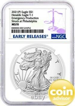 2021 $1 (P) Silver Eagle Emergency Production NGC MS70 Early Releases