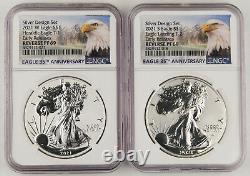 2021 $1 Reverse Proof Silver Eagle 2 Coin Designer Set NGC PF69 Early Releases