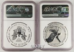 2021 $1 Reverse Proof Silver Eagle 2 Coin Designer Set NGC PF69 Early Releases