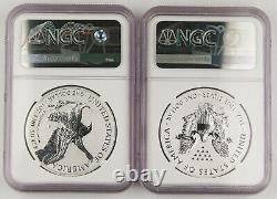 2021 $1 Reverse Proof Silver Eagle 2 Coin Designer Set NGC PF70 ER 35th Anniv