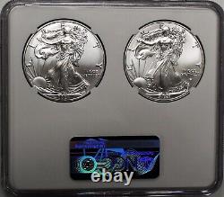 2021 $1 Silver Eagle 2 Coin Set Type 1 Type 2 NGC MS70 First Releases Mercanti