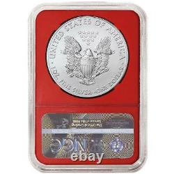 2021 $1 Type 1 American Silver Eagle 3pc Set NGC MS70 Brown Label Red White Blue