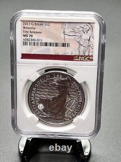 2021 £2 Great Britain 1oz Silver Britannia NGC MS70 First Releases