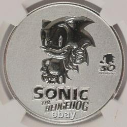 2021 $2 Niue Sonic The Hedgehog 30th Anniversary 1oz Silver NGC MS70