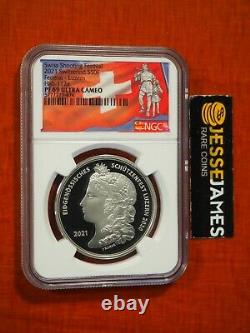 2021 50 Franc Proof Silver Swiss Shooting Festival Ngc Pf69 Ultra Cameo