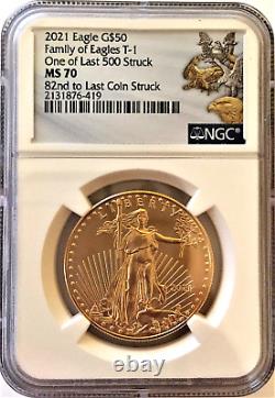 2021 $50 Gold Eagle-type 1-at Dusk And At Dawn-ngc Ms70-82nd To Last Coin Struck