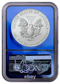 2021 American Silver Eagle Type 1 NGC MS70 FDI Blue Foil Core 35th Anniv Label