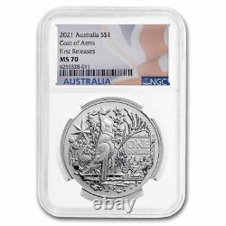 2021 Australia 1 oz Silver $1.00 Coat of Arms MS-70 NGC SKU#280761