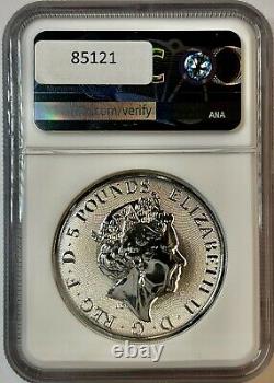 2021 Great Britain The Queens Beasts 2oz Silver? 5 Ngc Ms 69 Finest Known