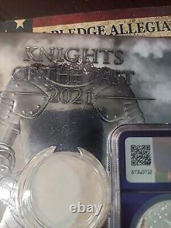 2021 Malta Knights of the Past 1 oz. 9999 Silver Coin NGC MS70 PURPLE CORE