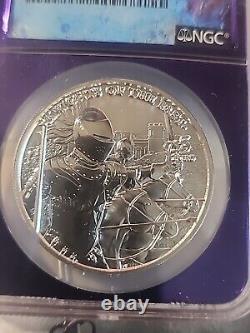 2021 Malta Knights of the Past 1 oz. 9999 Silver Coin NGC MS70 PURPLE CORE