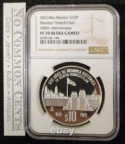 2021 Mexico Historical Memory Tenochtitlan 500 Ann. Silver Proof coin NGC PF70UC