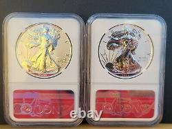 % 2021 NGC PF70 American Eagle 1 oz Silver Reverse Proof Two Coin Designer Set