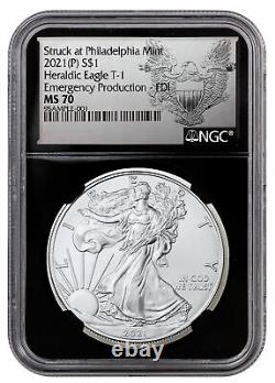 2021 (P) $1 Silver Eagle Philadelphia Emergency Type 1 NGC MS70 FDOI Black Core