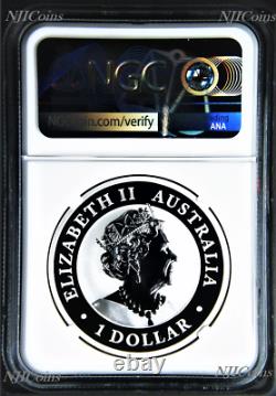 2021 P Australia Silver Kookaburra NGC MS 70 $1 1 oz Coin Flag ER Label PERFECT